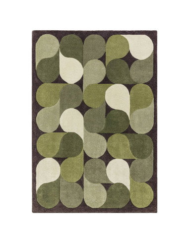Elevate your space with the Romy 15 Jive Green, a modern designer rug featuring a plush geometric design in soothing green tone