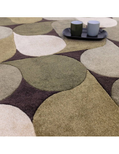 Tappeto Romy 15 Jive Green: design geometrico moderno, comfort e resistenza per valorizzare il tuo soggiorno con stile contempo