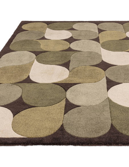 Tappeto Romy 15 Jive Green: design geometrico moderno, comfort e resistenza per valorizzare il tuo soggiorno con stile contempo