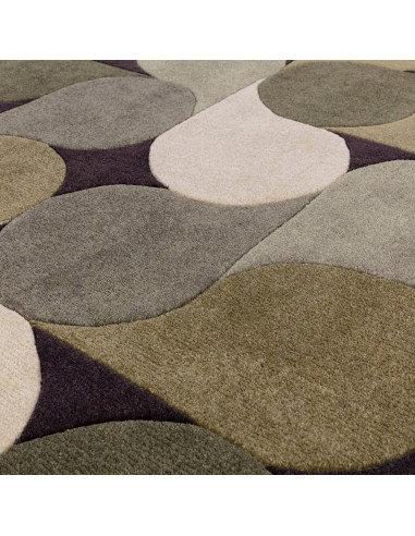 Tappeto Romy 15 Jive Green: design geometrico moderno, comfort e resistenza per valorizzare il tuo soggiorno con stile contempo