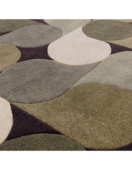 Elevate your space with the Romy 15 Jive Green, a modern designer rug featuring a plush geometric design in soothing green tone