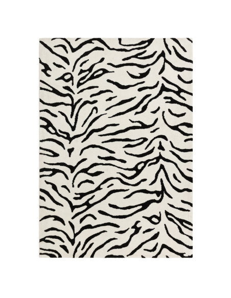 Tappeto Wilder Tiger Mono: design moderno e fantasia zebrata per un soggiorno contemporaneo elegante e versatile. Qualità e sti