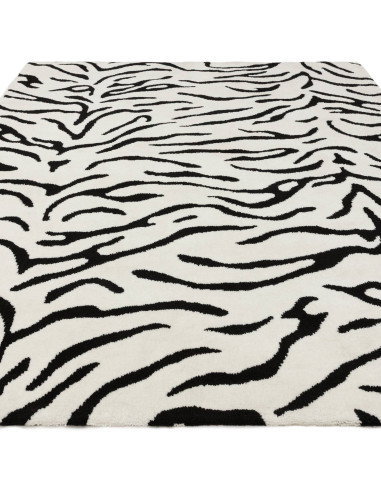 Tappeto Wilder Tiger Mono: design moderno e fantasia zebrata per un soggiorno contemporaneo elegante e versatile. Qualità e sti