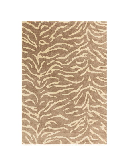Tappeto Wilder Tiger Taupe: design moderno e fantasia zebrata per un soggiorno elegante e contemporaneo. Comfort e stile in ogn