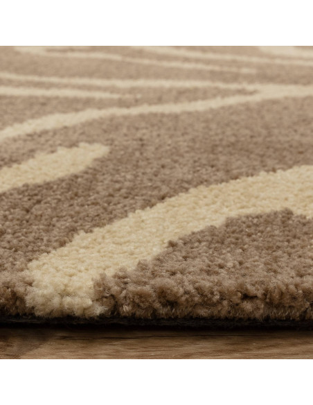 Tappeto Wilder Tiger Taupe: design moderno e fantasia zebrata per un soggiorno elegante e contemporaneo. Comfort e stile in ogn