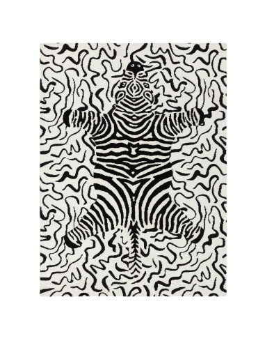 Tappeto Wilder Zebra Mono: design moderno e motivo zebrato per un soggiorno contemporaneo, resistente e facile da pulire. Elega