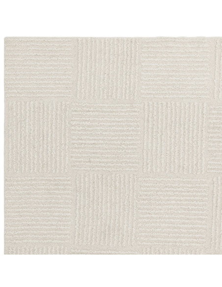 Tappeto Zennith Grid in lana naturale, design geometrico moderno, perfetto per ambienti luminosi e raffinati. Ideale tra i tapp