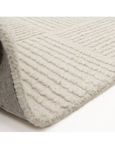 Elevate your home with the Zennith Grid, a modern designer rug featuring elegant geometric texture and durable, soft natural wo