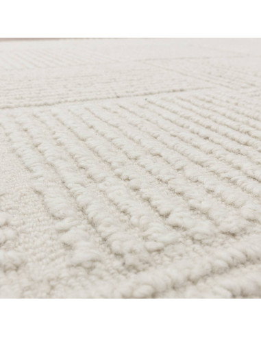 Elevate your home with the Zennith Grid, a modern designer rug featuring elegant geometric texture and durable, soft natural wo