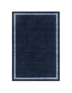Tappeto minimal Albi Navy in lana naturale blu tinta unita, elegante e versatile, perfetto per ambienti moderni e confortevoli.