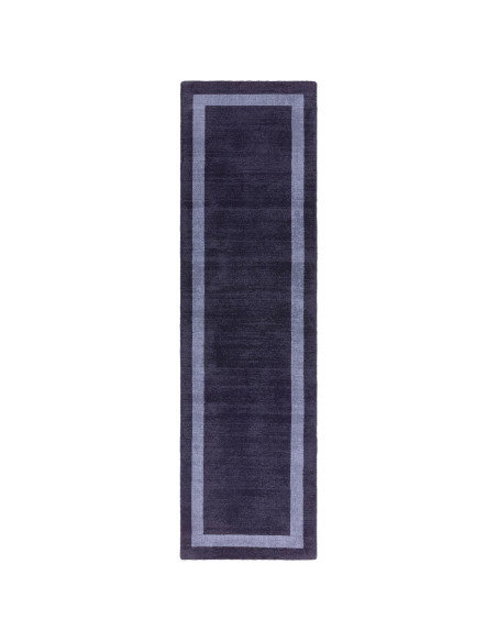 Elevate your space with the Albi Navy rug, a minimalist rug crafted from natural wool featuring a sleek geometric border and du
