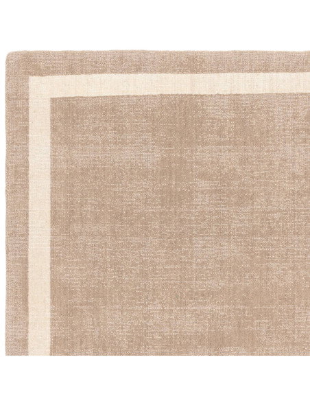 Elevate your space with the Albi Sand rug— a minimalist rug featuring a neutral tone and elegant geometric border for timeless