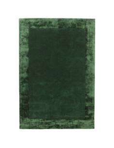 Elevate your space with the Ascot Green rug, a minimalist rug featuring elegant geometric design and natural wool-viscose fiber