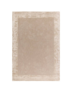 Elevate your space with the Ascot Putty rug, a luxurious neutral rug featuring a minimalist geometric border and plush, durable
