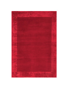 Elevate your space with the Ascot Red minimalist rug, featuring a bold geometric border and soft natural fibres for lasting sty