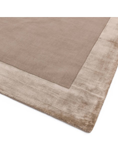 Elevate your space with the Ascot Sand rug, a handcrafted minimalist rug featuring a soft wool-viscose blend and elegant neutra 2