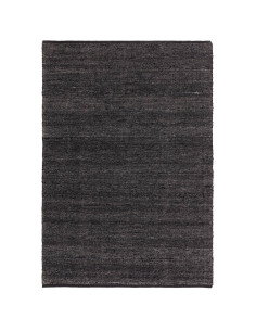 Tappeto Birkdale Indigo in lana e poliestere, tinta unita blu scuro, perfetto per ambienti minimal con stile e comfort duraturo