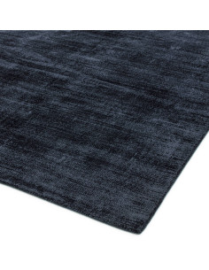 Elevate your space with the Blade Navy minimalist rug, featuring a soft, natural viscose texture and timeless, elegant plain co 2