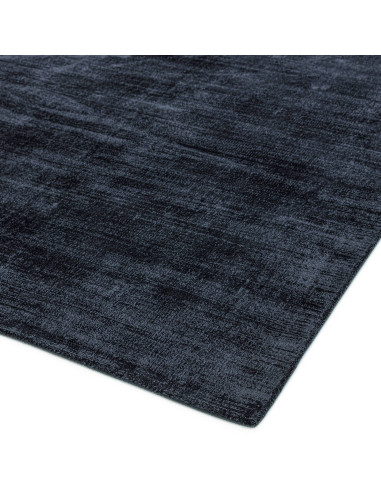 Elevate your space with the Blade Navy minimalist rug, featuring a soft, natural viscose texture and timeless, elegant plain co