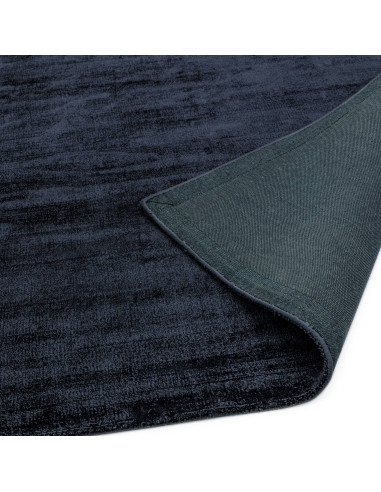 Elevate your space with the Blade Navy minimalist rug, featuring a soft, natural viscose texture and timeless, elegant plain co