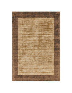 Tappeto minimal in viscosa naturale, Blade Border Choco/Mocha unisce eleganza geometrica e comfort per ambienti moderni e raffi