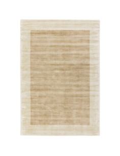 Elevate your space with the Blade Border Putty/Champagne rug, a handmade minimalist rug featuring a neutral palette and elegant