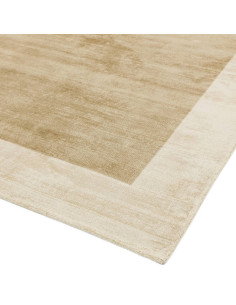 Tappeto minimal tinta unita Blade Border Putty/Champagne: eleganza artigianale, morbidezza in viscosa e design geometrico per o 2