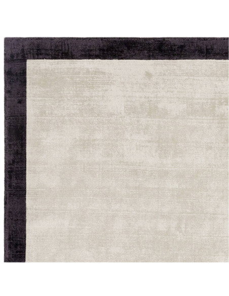 Elevate your space with the Blade Border Putty/Charcoal 10 rug, a hand-crafted minimalist rug featuring a sleek geometric desig