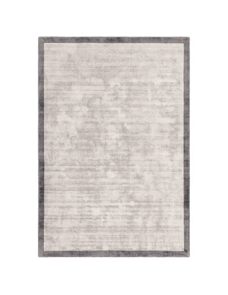 Tappeto minimal tinta unita Blade Border Silver/Grey 08: eleganza artigianale, morbidezza e design versatile per ogni ambiente