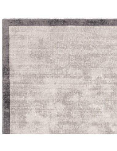 Tappeto minimal tinta unita Blade Border Silver/Grey 08: eleganza artigianale, morbidezza e design versatile per ogni ambiente