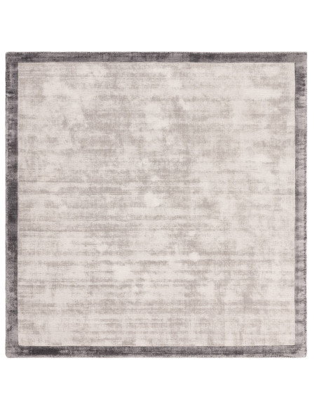 Elevate your space with the Blade Border Silver/Grey 08, a handcrafted minimalist rug featuring a subtle geometric border in el