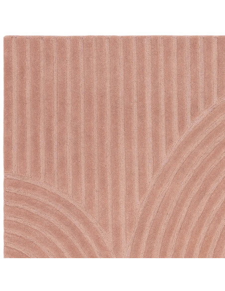 Elevate your space with the Hague Blush rug, a hand-tufted minimalist rug in soft neutral tones, blending warmth and modern geo