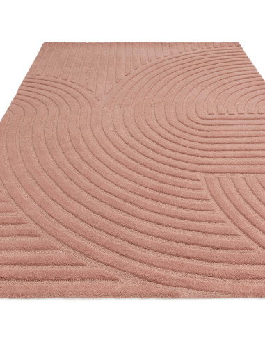 Elevate your space with the Hague Blush rug, a hand-tufted minimalist rug in soft neutral tones, blending warmth and modern geo