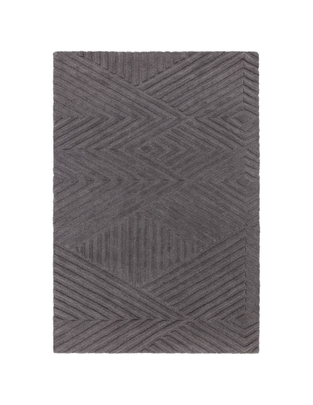 Elevate your space with the Hague Charcoal rug—hand-tufted minimalist rug in neutral tones, offering soft wool comfort and time