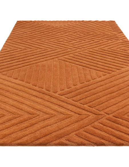 Tappeto Hague Desert in lana naturale, design geometrico minimal e tinta unita, perfetto per ambienti moderni e raffinati. Resi