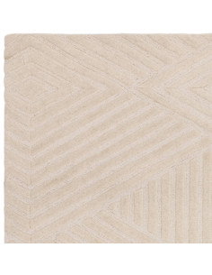 Tappeto Hague Ivory in lana naturale: eleganza minimal con motivo geometrico, perfetto tra i tappeti tinta unita per ambienti m 2