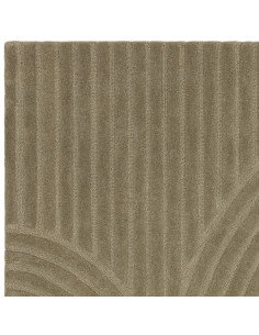 Tappeto Hague Sage in lana naturale, design geometrico minimal e tinta unita, perfetto per ambienti moderni e raffinati. Elegan 2