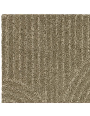 Tappeto Hague Sage in lana naturale, design geometrico minimal e tinta unita, perfetto per ambienti moderni e raffinati. Elegan