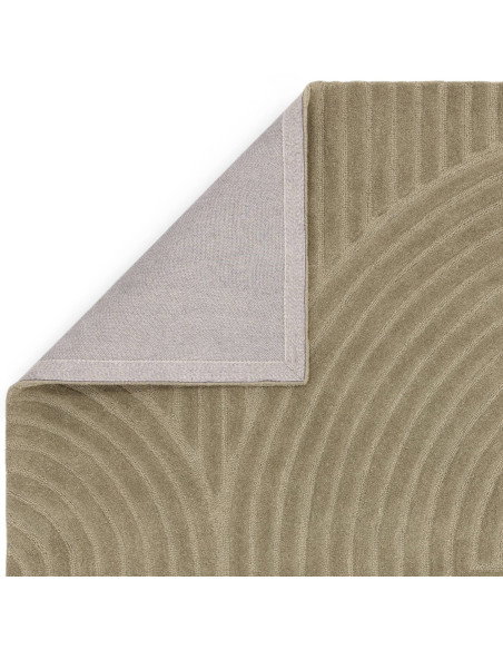 Tappeto Hague Sage in lana naturale, design geometrico minimal e tinta unita, perfetto per ambienti moderni e raffinati. Elegan