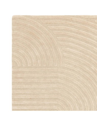 Tappeto Hague Sand in lana naturale: design geometrico e tinta unita per un tocco minimal ed elegante in ogni ambiente.