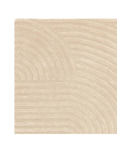 Tappeto Hague Sand in lana naturale: design geometrico e tinta unita per un tocco minimal ed elegante in ogni ambiente.