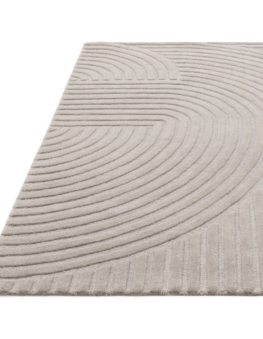 Elevate your space with the Hague Silver rug, a handcrafted minimalist rug featuring a neutral silver tone and elegant geometri
