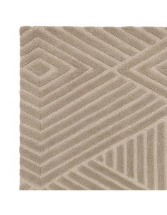 Tappeto Hague Taupe in lana naturale, fatto a mano: design geometrico minimal, elegante e versatile, perfetto per ogni ambiente 2