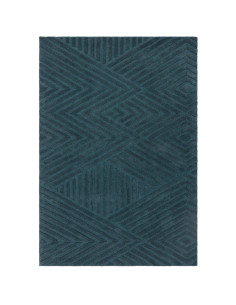 Tappeto Hague Teal in lana naturale, design geometrico e tonalità teal, perfetto per ambienti moderni e tappeti tinta unita di