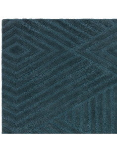 Tappeto Hague Teal in lana naturale, design geometrico e tonalità teal, perfetto per ambienti moderni e tappeti tinta unita di 2