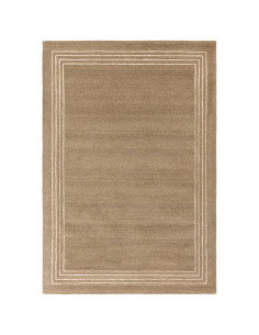 Tappeto Orlo Cocoa in lana naturale, tinta unita, perfetto per ambienti moderni. Eleganza minimal e comfort superiore garantiti