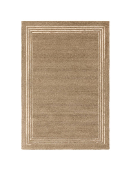 Tappeto Orlo Cocoa in lana naturale, tinta unita, perfetto per ambienti moderni. Eleganza minimal e comfort superiore garantiti