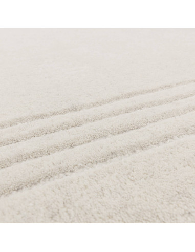 Elevate your space with the Orlo Ivory rug, a minimalist rug featuring soft wool texture and a neutral tone for timeless elegan