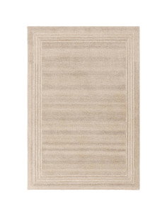 Tappeto Orlo Sand: eleganza minimalista in lana naturale, design sobrio e tinta unita per un ambiente accogliente e raffinato.