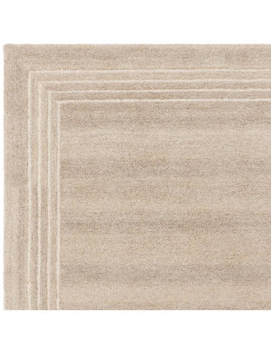 Tappeto Orlo Sand: eleganza minimalista in lana naturale, design sobrio e tinta unita per un ambiente accogliente e raffinato.